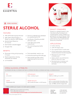 sterile alcohol - Essentra Porous Technologies