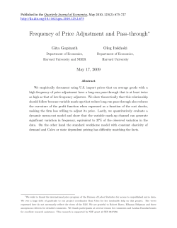 Frequency of Price Adjustment and Pass-through