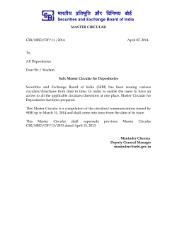 Master Circular for Depositories
