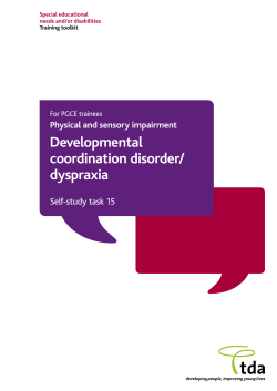 Developmental coordination disorder/dyspraxia &ndash; Self
