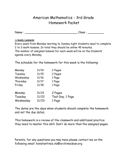 American Mathematics - 3rd Grade Homework Packet