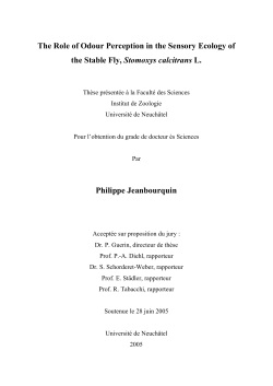 The Role of Odour Perception in the Sensory Ecology