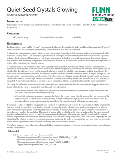 Quiet! Seed Crystals Growing