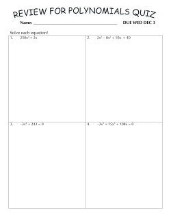 8 Polynomial Quiz Review