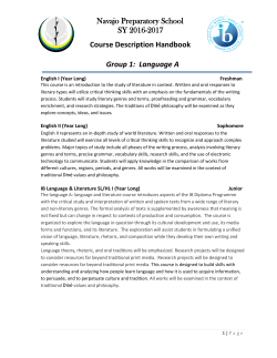 course descriptions - Navajo Preparatory School