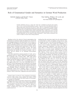 Role of Grammatical Gender and Semantics in German Word
