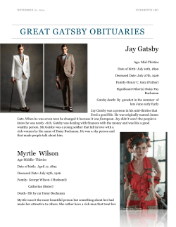 Great Gatsby`s Obituary