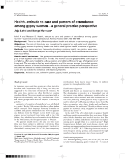 Health, attitude to care and pattern of attendance among gypsy