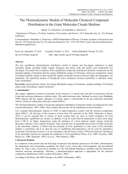 The Thermodynamic Models of Molecular Chemical Compound