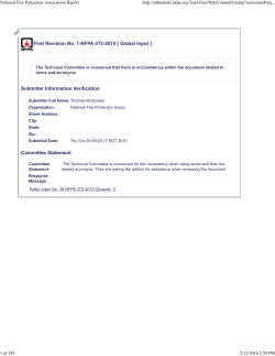 First Revisions Report