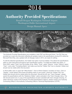 Specs - Metropolitan Washington Airports Authority