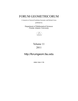 Forum Geometricorum - Florida Atlantic University