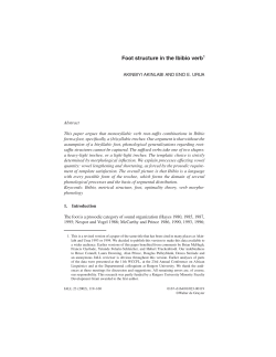 Foot Structure in the Ibibio Verb. - rci.rutgers.edu