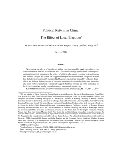 Political Reform in China: The Effect of Local Elections