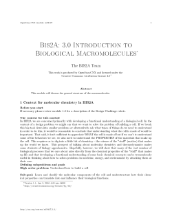 Bis2A: 3.0 Introduction to Biological Macromolecules