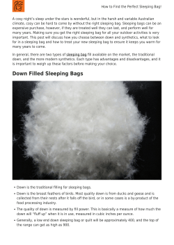 Down Filled Sleeping Bags