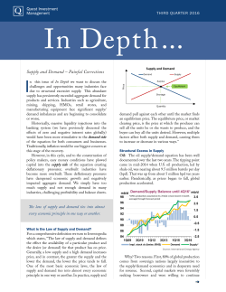 Supply and Demand &ndash; Painful Corrections