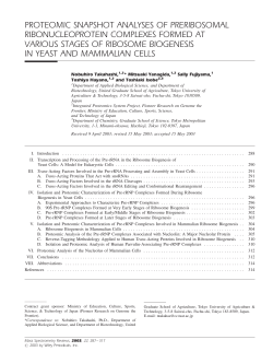 Proteomic snapshot analyses of preribosomal