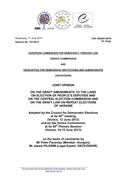 joint opinion on the draft amendments to the laws on election of