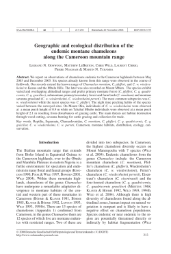 Geographic and ecological distribution of the endemic