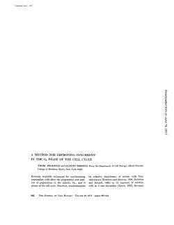 A METHOD FOR IMPROVING SYNCHRONY IN THE G2 PHASE OF