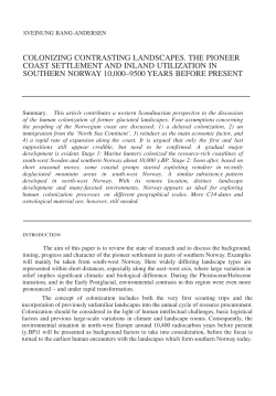 COLONIZING CONTRASTING LANDSCAPES