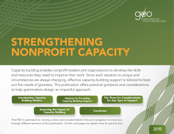 Capacity Building Grantmaking