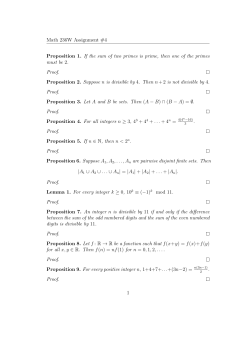 Math 236W Assignment #4 Proposition 1. If the sum of two primes is