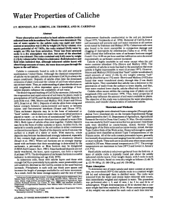 Water Properties of Caliche - Journals at the University of Arizona