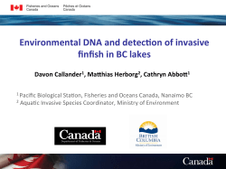 Environmental DNA and detec on of invasive finfish in BC lakes