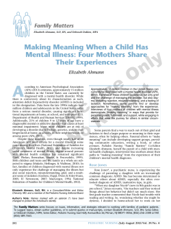 Making Meaning When a Child Has Mental Illness