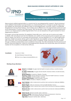 BRAIN IMAGING WORKING GROUPS SUPPORTED BY JPND
