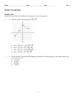 ExamView - Distance Formula Quiz.tst