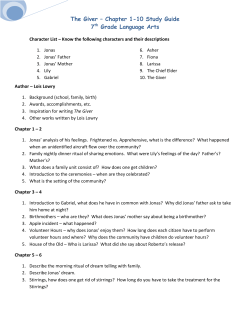 The Giver &ndash; Chapter 1-10 Study Guide 7th Grade