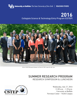 2015 Summer Research Overview