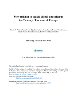 Stewardship to tackle global phosphorus inefficiency: The