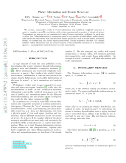 Fisher Information and Atomic Structure