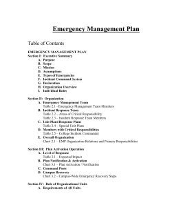 Emergency Management Plan