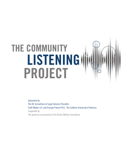 Community Listening Project - Consumer Health Foundation