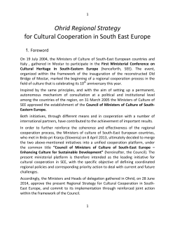 Ohrid Regional Strategy for Cultural Cooperation in South East Europe