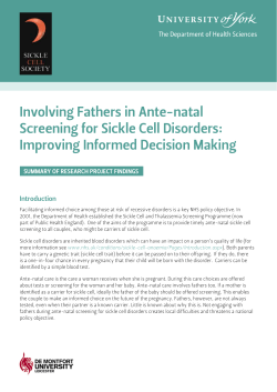 Involving Fathers in Ante-natal Screening for Sickle Cell Disorders