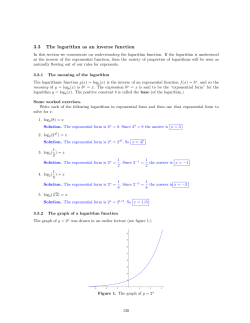 Lecture Notes 3.3 Logarithms