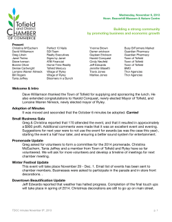 TDCC minutes 131106 - Tofield and District Chamber of Commerce