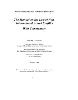 The Manual on the Law of Non- International Armed Conflict With