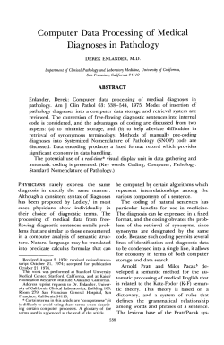 Computer Data Processing of Medical Diagnoses in Pathology