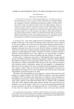 Subjects and Interface Delay in Child Spanish and Catalan