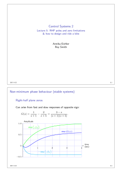 Control Systems 2 Non-minimum phase behaviour (stable systems)