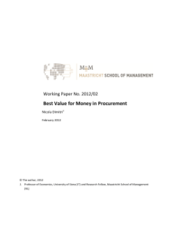 Best Value for Money in Procurement