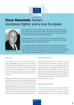 Sicco Mansholt: farmer, resistance fighter and a true European