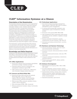 CLEP&reg; Exam Fact Sheet: Introduction to Information Systems